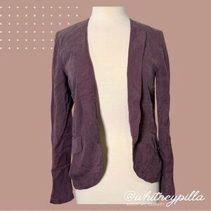 3/$20 Anthropologie Elevenses Blazer Jacket Open Front Purple women’s size 4